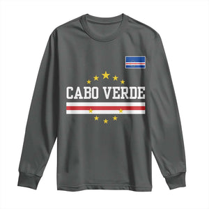Cabo Verde Athletic Varsity Style Long Sleeve Shirt Cape Verde Flag Stars National Pride