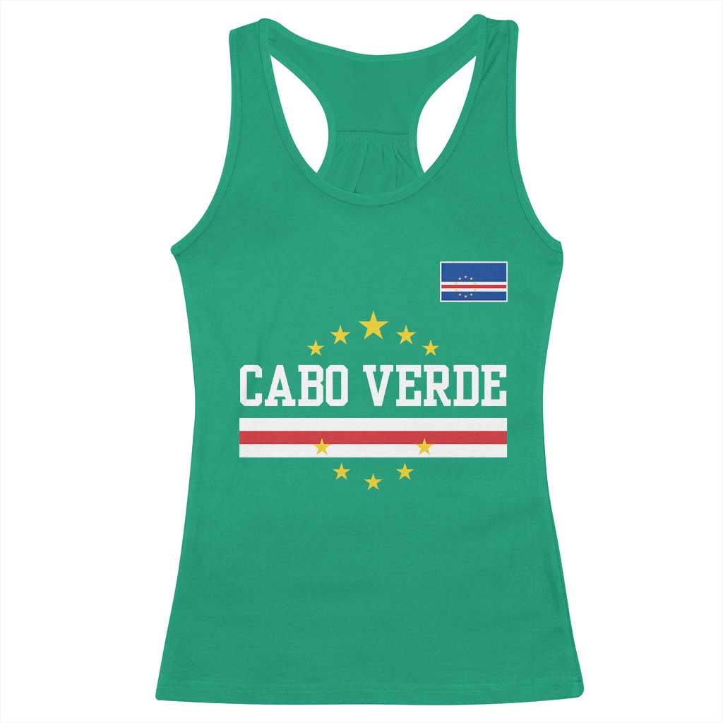 Cabo Verde Athletic Varsity Style Racerback Tank Top Cape Verde Flag Stars National Pride
