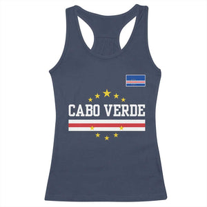 Cabo Verde Athletic Varsity Style Racerback Tank Top Cape Verde Flag Stars National Pride