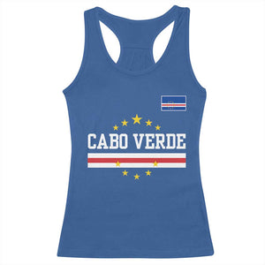 Cabo Verde Athletic Varsity Style Racerback Tank Top Cape Verde Flag Stars National Pride
