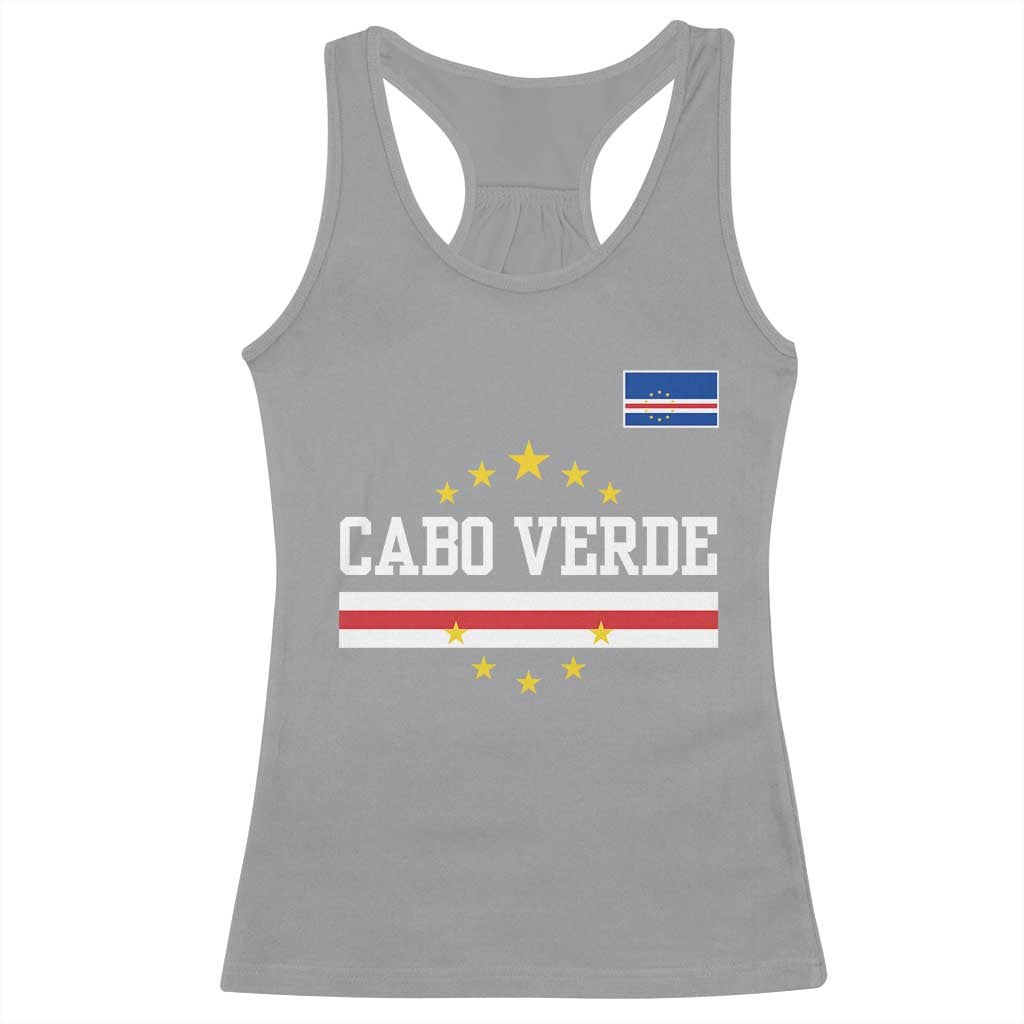 Cabo Verde Athletic Varsity Style Racerback Tank Top Cape Verde Flag Stars National Pride