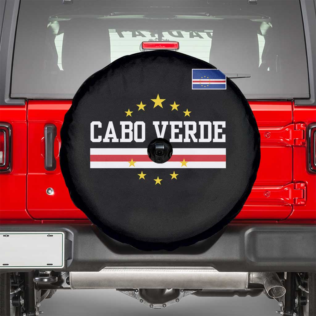 Cabo Verde Athletic Varsity Style Spare Tire Cover Cape Verde Flag Stars National Pride