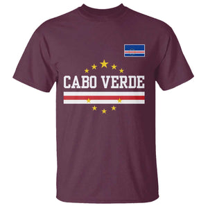 Cabo Verde Athletic Varsity Style T Shirt Cape Verde Flag Stars National Pride