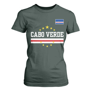 Cabo Verde Athletic Varsity Style T Shirt For Women Cape Verde Flag Stars National Pride