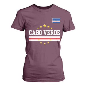 Cabo Verde Athletic Varsity Style T Shirt For Women Cape Verde Flag Stars National Pride