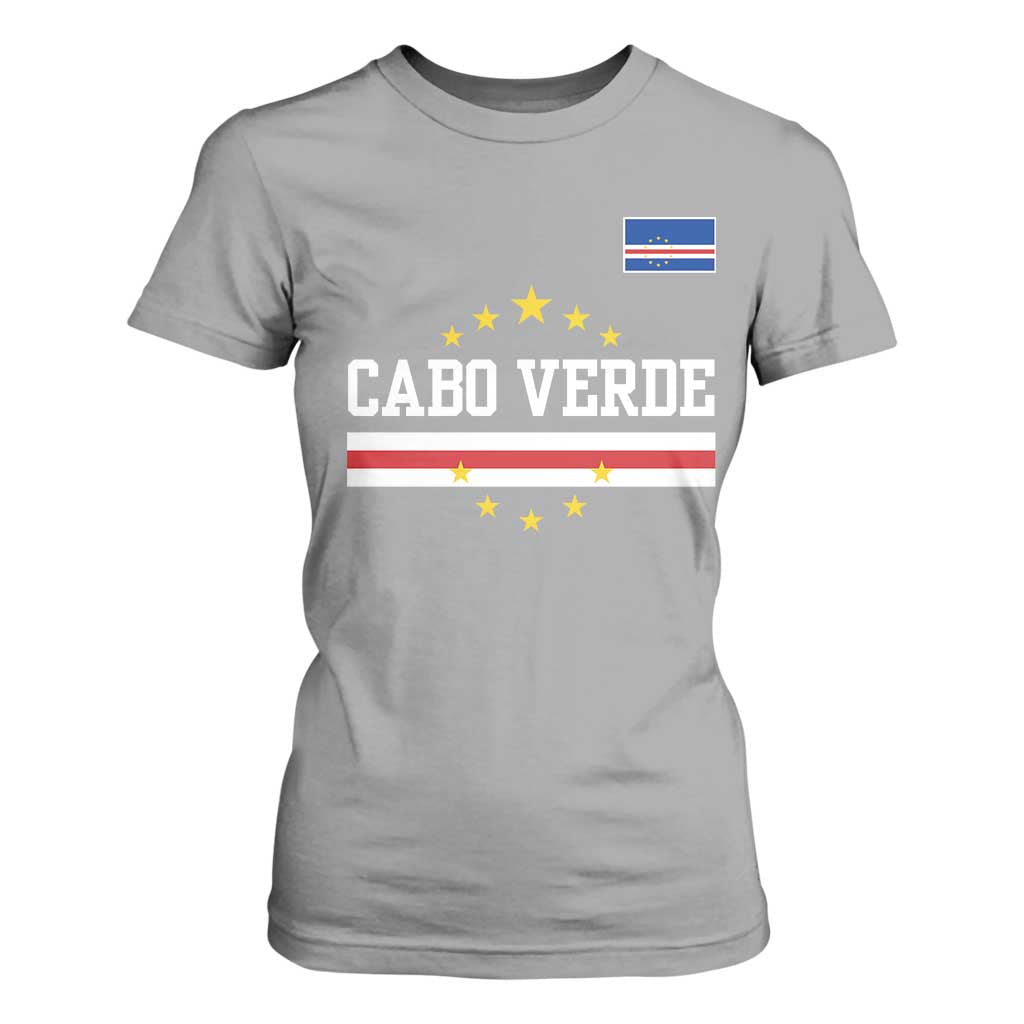 Cabo Verde Athletic Varsity Style T Shirt For Women Cape Verde Flag Stars National Pride