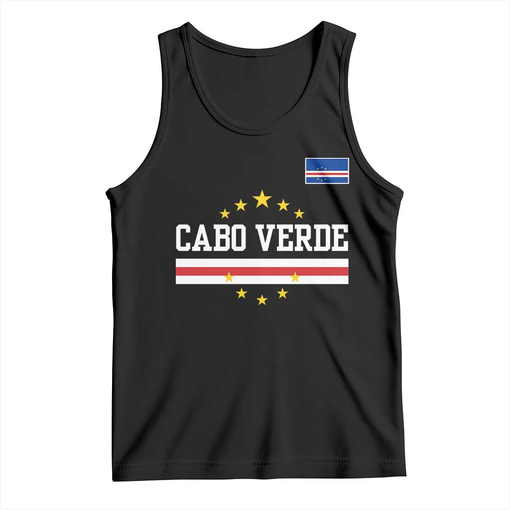 Cabo Verde Athletic Varsity Style Tank Top Cape Verde Flag Stars National Pride TS02 Black Print Your Wear