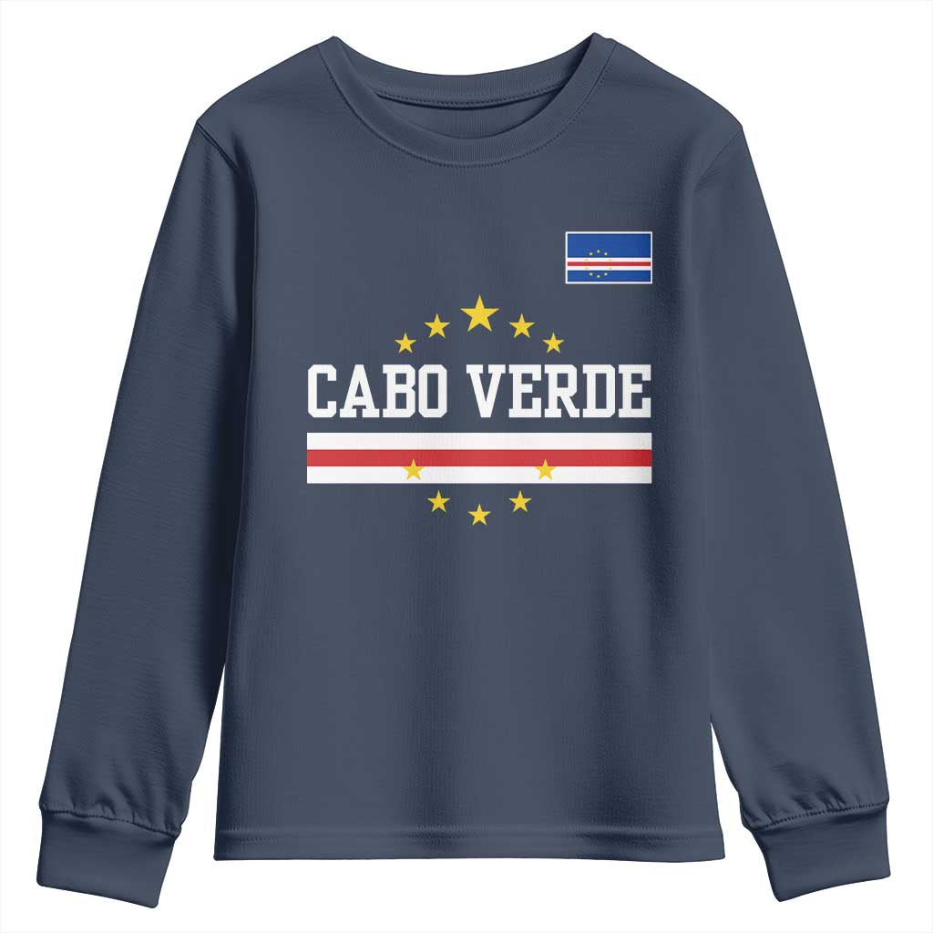 Cabo Verde Athletic Varsity Style Youth Sweatshirt Cape Verde Flag Stars National Pride