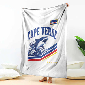 Cape Verde Blue Sharks Ocean Wave Graphic Throw Blanket Cabo Verde Pride Sports Fans
