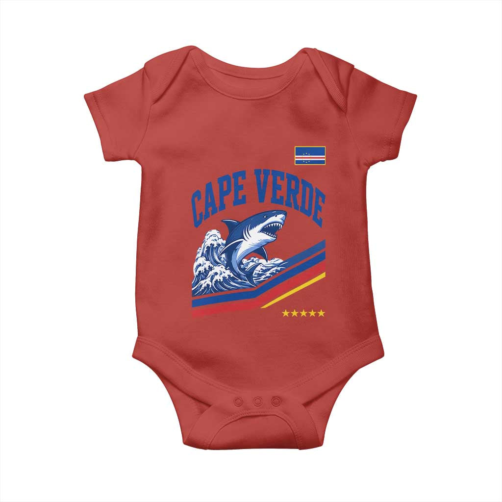 Cape Verde Blue Sharks Ocean Wave Graphic Baby Onesie Cabo Verde Pride Sports Fans