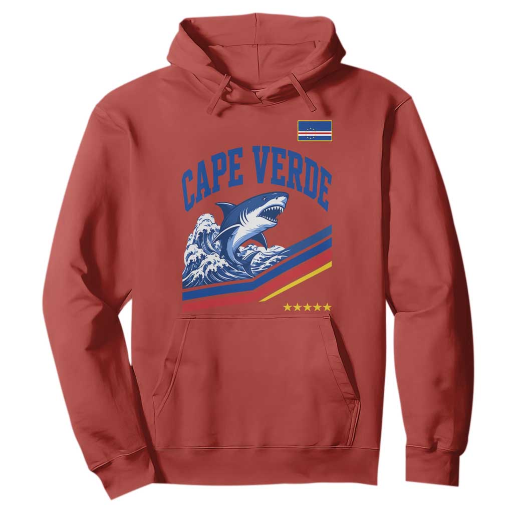 Cape Verde Blue Sharks Ocean Wave Graphic Hoodie Cabo Verde Pride Sports Fans