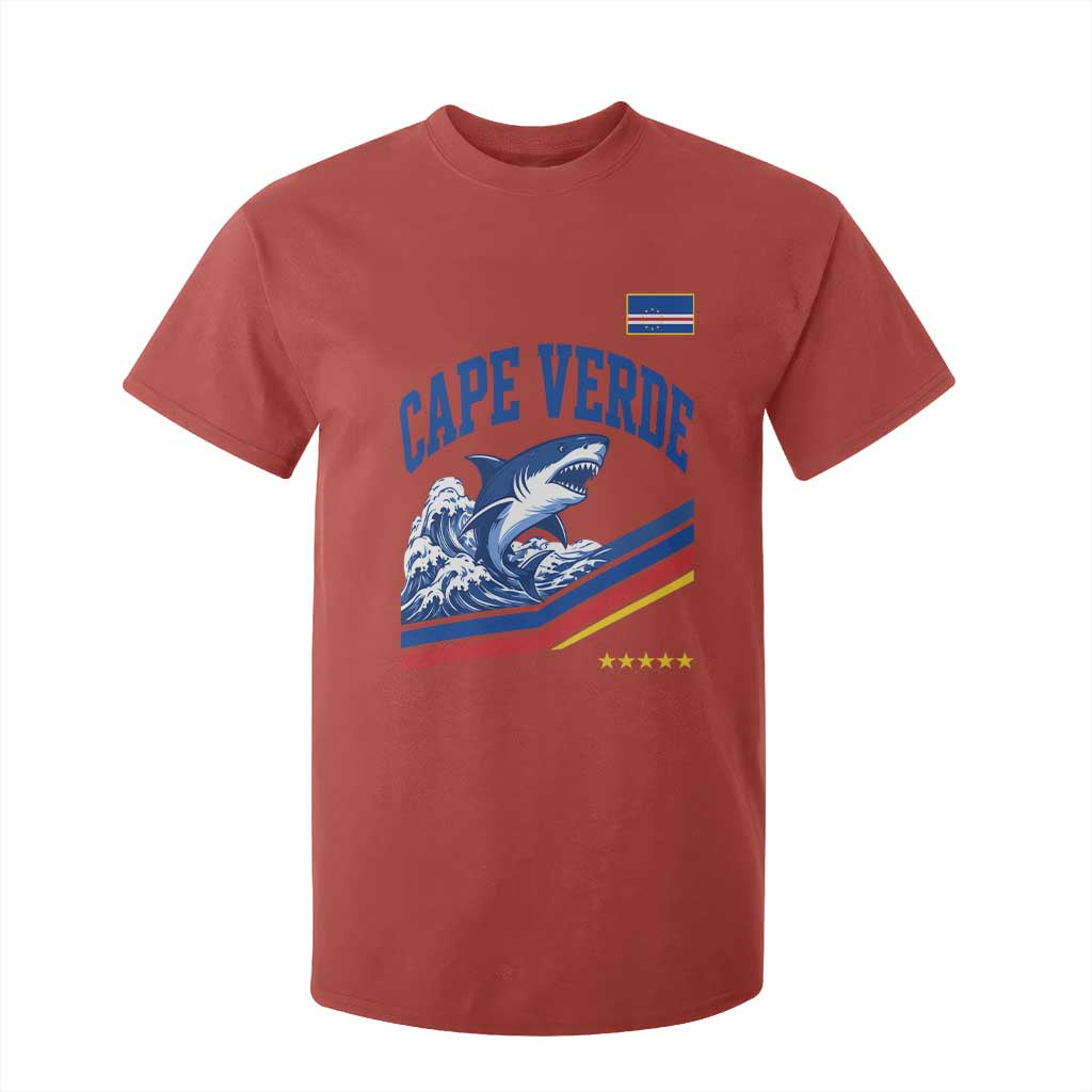 Cape Verde Blue Sharks Ocean Wave Graphic T Shirt For Kid Cabo Verde Pride Sports Fans