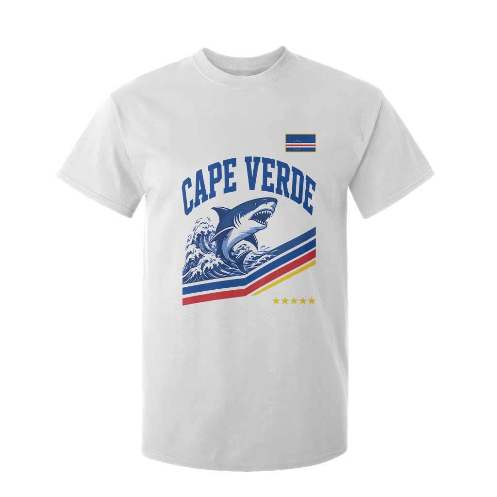 Cape Verde Blue Sharks Ocean Wave Graphic T Shirt For Kid Cabo Verde Pride Sports Fans