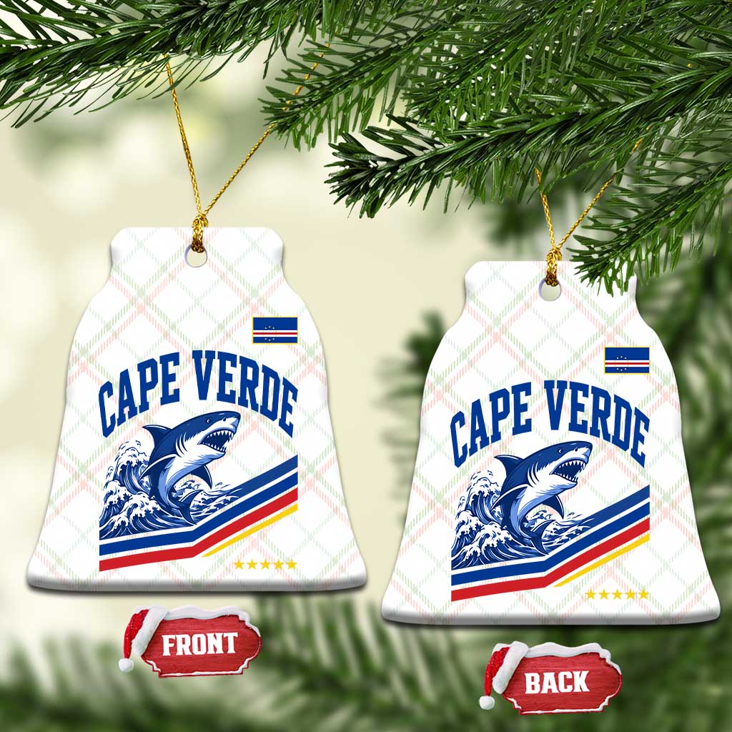 Cape Verde Blue Sharks Ocean Wave Graphic Ceramic Ornament Cabo Verde Pride Sports Fans