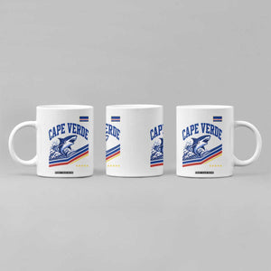 Cape Verde Blue Sharks Ocean Wave Graphic Coffee Mug Cabo Verde Pride Sports Fans