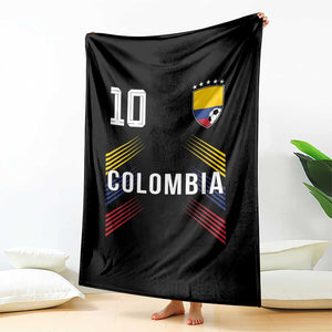 Colombia Soccer Sports Graphic Number 10 Jersey Style Throw Blanket Proud Colombian Football Fans Game Day Pride TS02 Print Your Wear