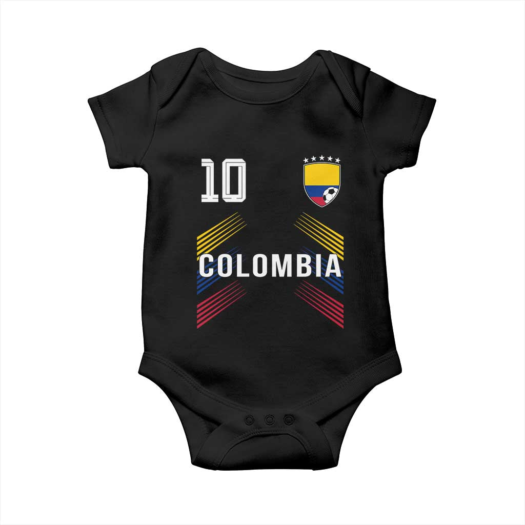 Colombia Soccer Sports Graphic Number 10 Jersey Style Baby Onesie Proud Colombian Football Fans Game Day Pride TS02 Black Print Your Wear