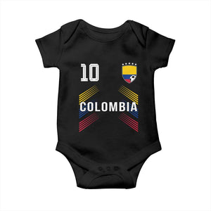 Colombia Soccer Sports Graphic Number 10 Jersey Style Baby Onesie Proud Colombian Football Fans Game Day Pride TS02 Black Print Your Wear