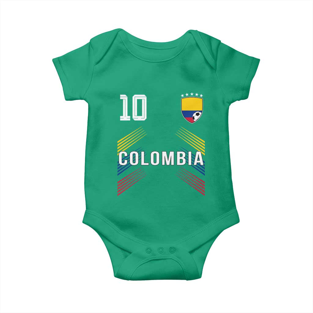 Colombia Soccer Sports Graphic Number 10 Jersey Style Baby Onesie Proud Colombian Football Fans Game Day Pride TS02 Irish Green Print Your Wear