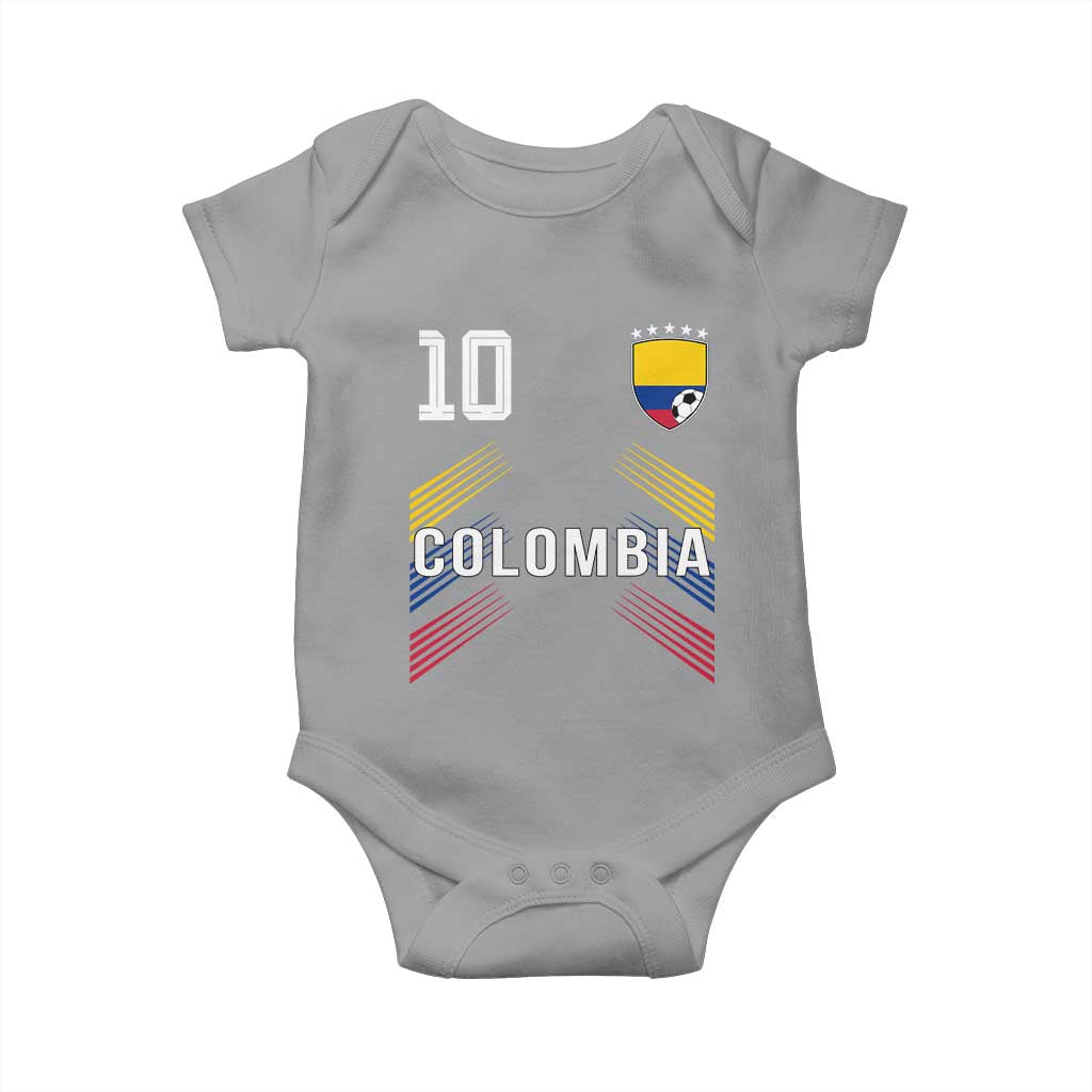 Colombia Soccer Sports Graphic Number 10 Jersey Style Baby Onesie Proud Colombian Football Fans Game Day Pride TS02 Sport Gray Print Your Wear