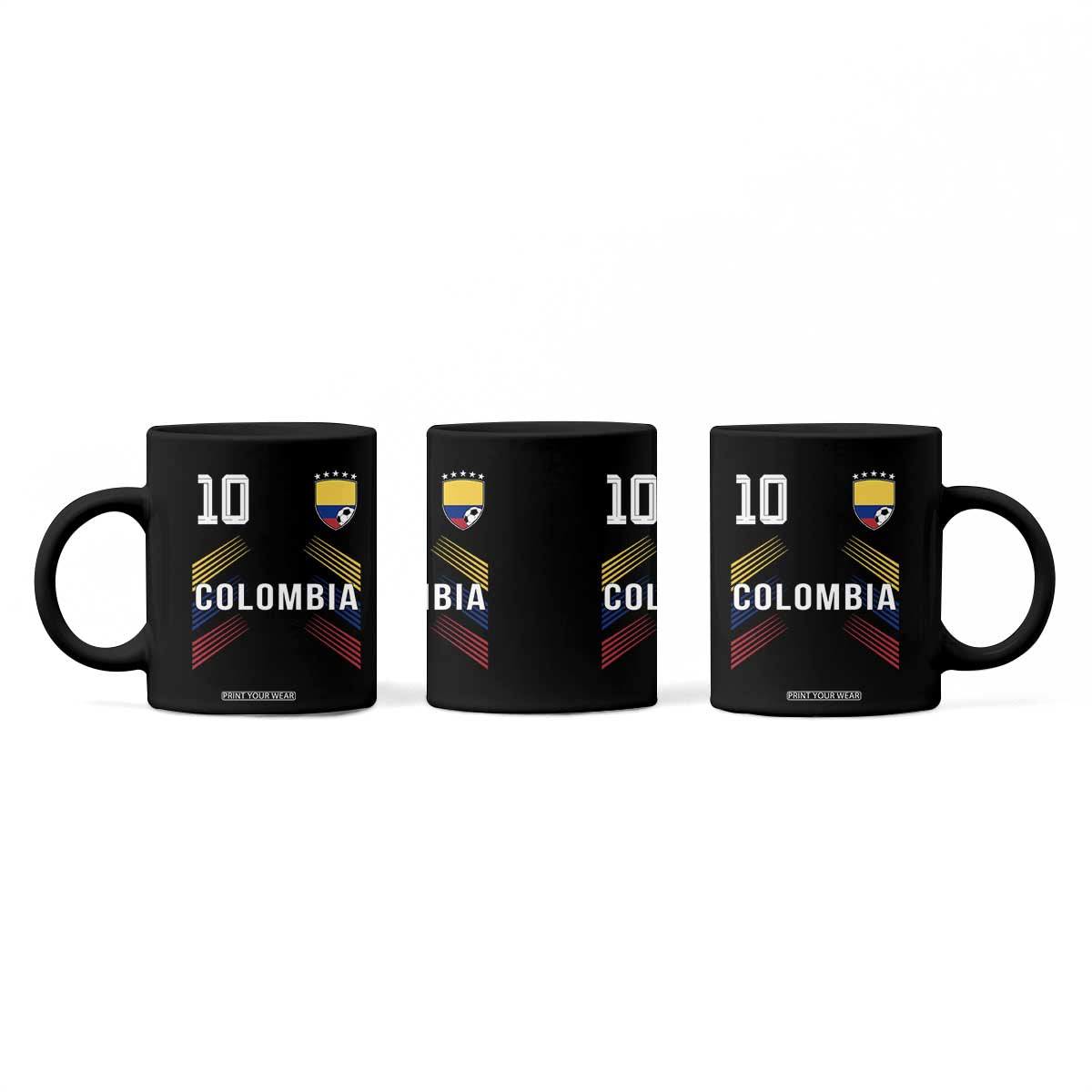Colombia Soccer Sports Graphic Number 10 Jersey Style Coffee Mug Proud Colombian Football Fans Game Day Pride TS02 Print Your Wear