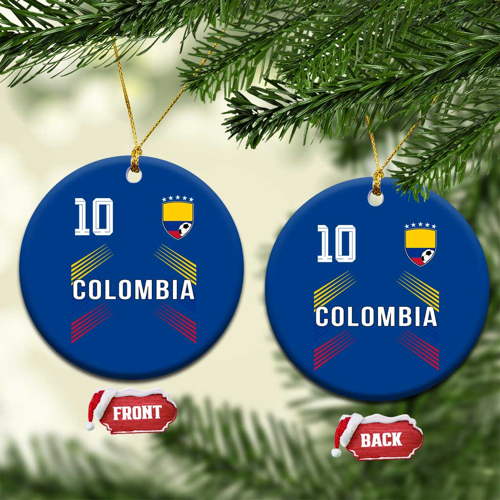 Colombia Soccer Sports Graphic Number 10 Jersey Style Ceramic Ornament Proud Colombian Football Fans Game Day Pride TS02 1pc Blue Print Your Wear