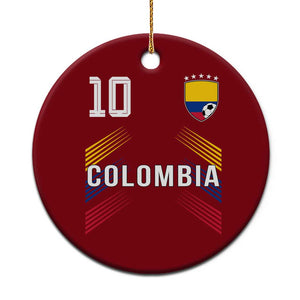 Colombia Soccer Sports Graphic Number 10 Jersey Style Ceramic Ornament Proud Colombian Football Fans Game Day Pride TS02 1pc Red Print Your Wear