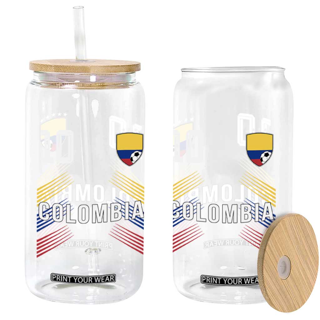Colombia Soccer Sports Graphic Number 10 Jersey Style Glass Can Proud Colombian Football Fans Game Day Pride TS02 Print Your Wear