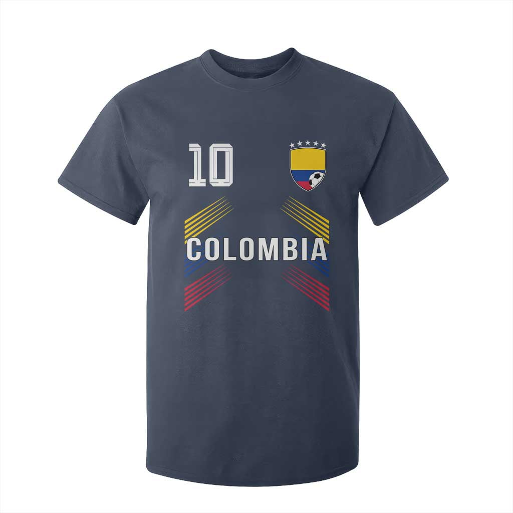 Colombia Soccer Sports Graphic Number 10 Jersey Style T Shirt For Kid Proud Colombian Football Fans Game Day Pride TS02 Navy Print Your Wear