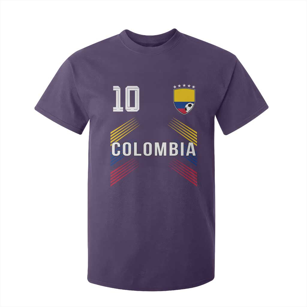 Colombia Soccer Sports Graphic Number 10 Jersey Style T Shirt For Kid Proud Colombian Football Fans Game Day Pride TS02 Purple Print Your Wear