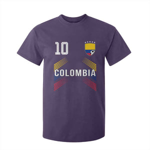 Colombia Soccer Sports Graphic Number 10 Jersey Style T Shirt For Kid Proud Colombian Football Fans Game Day Pride TS02 Purple Print Your Wear