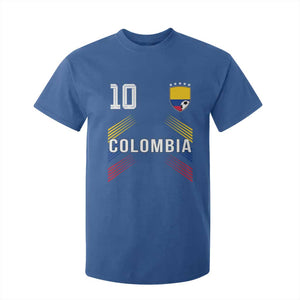Colombia Soccer Sports Graphic Number 10 Jersey Style T Shirt For Kid Proud Colombian Football Fans Game Day Pride TS02 Royal Blue Print Your Wear