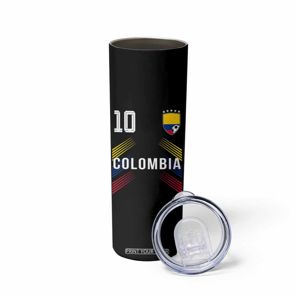 Colombia Soccer Sports Graphic Number 10 Jersey Style Skinny Tumbler Proud Colombian Football Fans Game Day Pride TS02 Print Your Wear
