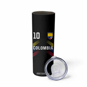 Colombia Soccer Sports Graphic Number 10 Jersey Style Skinny Tumbler Proud Colombian Football Fans Game Day Pride TS02 Print Your Wear