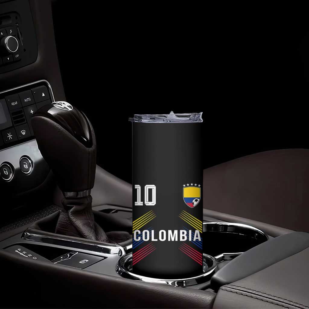 Colombia Soccer Sports Graphic Number 10 Jersey Style Skinny Tumbler Proud Colombian Football Fans Game Day Pride TS02 Print Your Wear