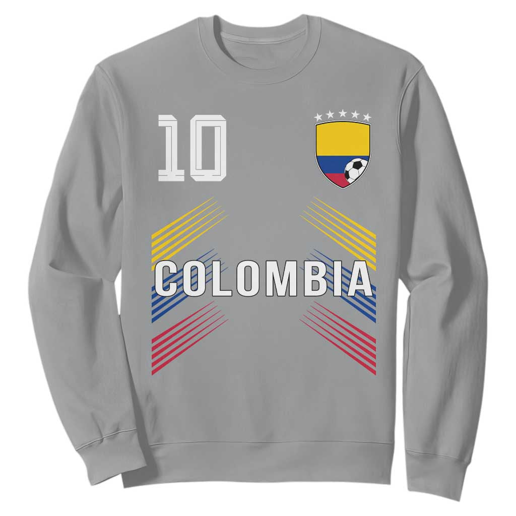 Colombia Soccer Sports Graphic Number 10 Jersey Style Sweatshirt Proud Colombian Football Fans Game Day Pride TS02 Sport Gray Print Your Wear