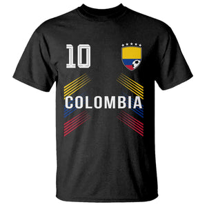 Colombia Soccer Sports Graphic Number 10 Jersey Style T Shirt Proud Colombian Football Fans Game Day Pride TS02 Black Print Your Wear