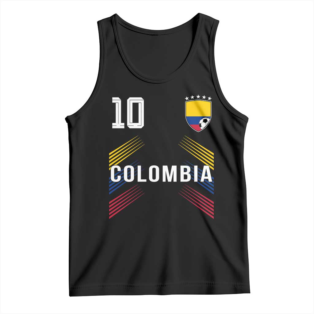 Colombia Soccer Sports Graphic Number 10 Jersey Style Tank Top Proud Colombian Football Fans Game Day Pride TS02 Black Print Your Wear