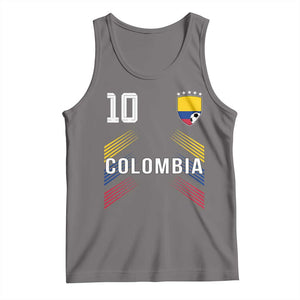 Colombia Soccer Sports Graphic Number 10 Jersey Style Tank Top Proud Colombian Football Fans Game Day Pride TS02 Deep Heather Print Your Wear