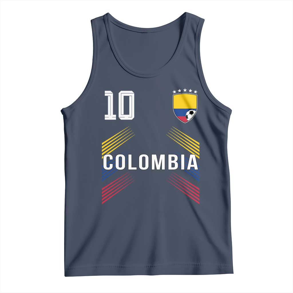 Colombia Soccer Sports Graphic Number 10 Jersey Style Tank Top Proud Colombian Football Fans Game Day Pride TS02 Navy Print Your Wear