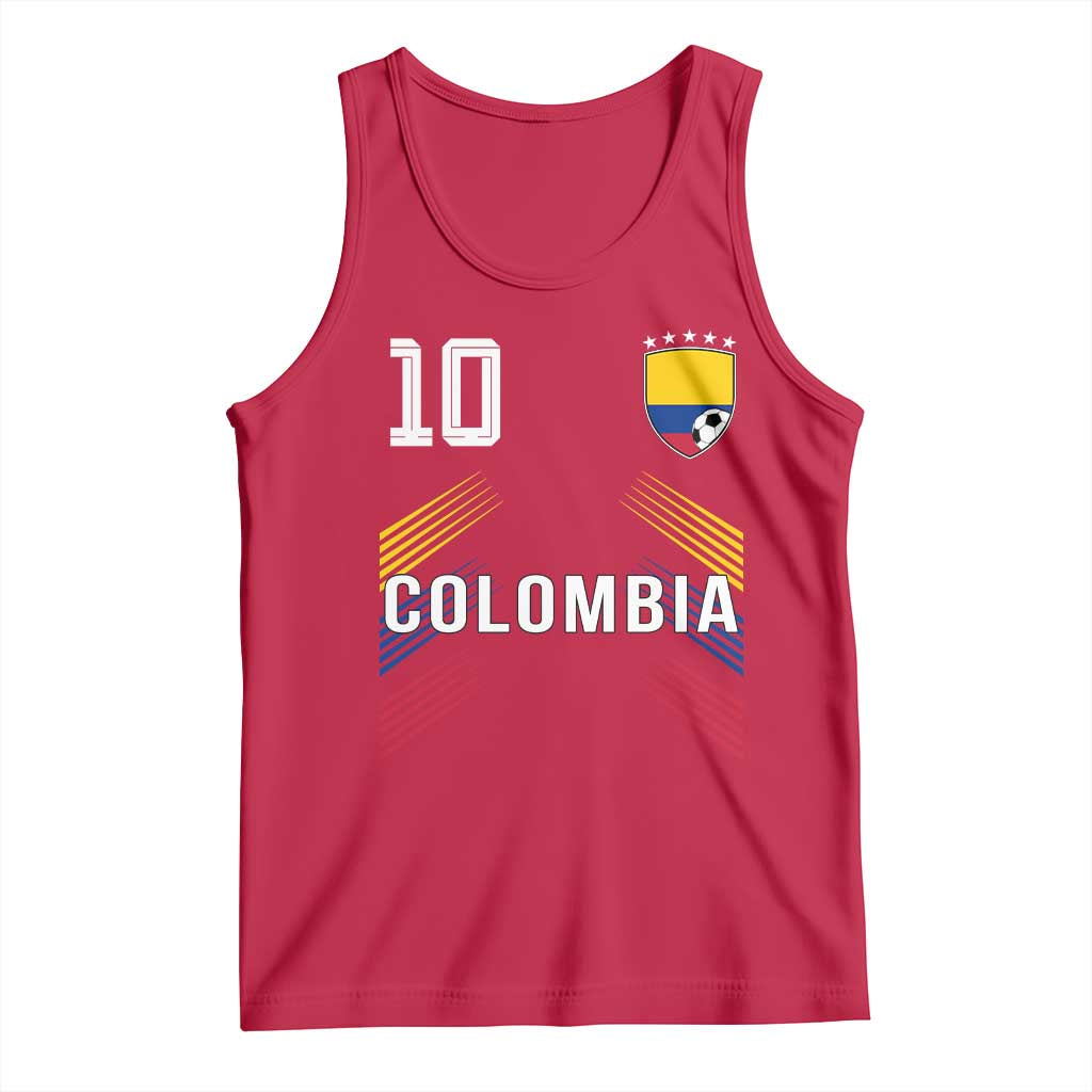 Colombia Soccer Sports Graphic Number 10 Jersey Style Tank Top Proud Colombian Football Fans Game Day Pride TS02 Red Print Your Wear