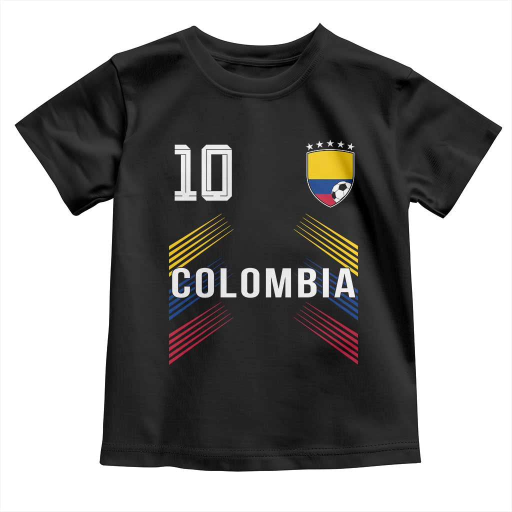 Colombia Soccer Sports Graphic Number 10 Jersey Style Toddler T Shirt Proud Colombian Football Fans Game Day Pride TS02 Black Print Your Wear