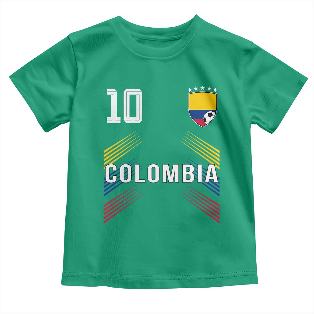 Colombia Soccer Sports Graphic Number 10 Jersey Style Toddler T Shirt Proud Colombian Football Fans Game Day Pride TS02 Irish Green Print Your Wear