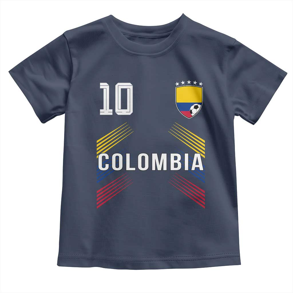 Colombia Soccer Sports Graphic Number 10 Jersey Style Toddler T Shirt Proud Colombian Football Fans Game Day Pride TS02 Navy Print Your Wear