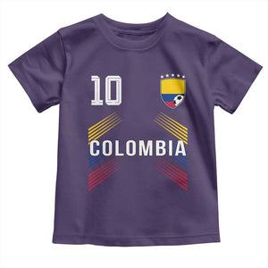 Colombia Soccer Sports Graphic Number 10 Jersey Style Toddler T Shirt Proud Colombian Football Fans Game Day Pride TS02 Purple Print Your Wear