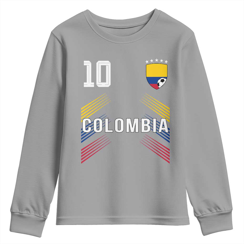 Colombia Soccer Sports Graphic Number 10 Jersey Style Youth Sweatshirt Proud Colombian Football Fans Game Day Pride TS02 Sport Gray Print Your Wear