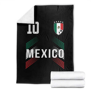 Mexico Soccer Sports Graphic Number 10 Jersey Style Throw Blanket Proud Mexican Football Fans Game Day Pride TS02 Black Print Your Wear
