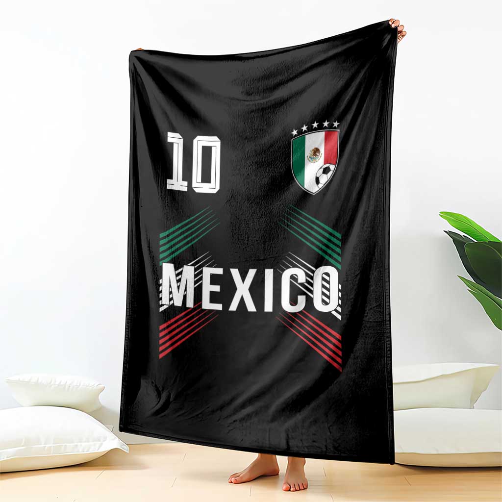 Mexico Soccer Sports Graphic Number 10 Jersey Style Throw Blanket Proud Mexican Football Fans Game Day Pride TS02 Print Your Wear