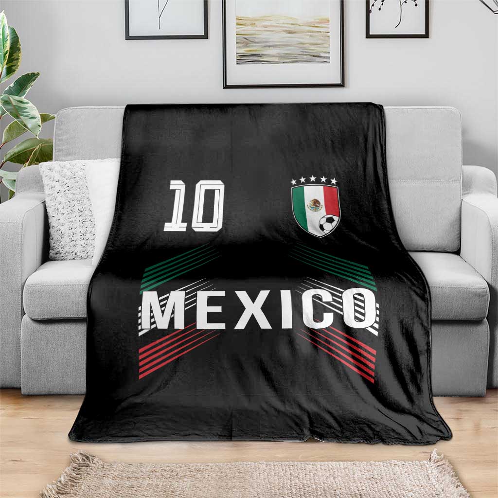 Mexico Soccer Sports Graphic Number 10 Jersey Style Throw Blanket Proud Mexican Football Fans Game Day Pride TS02 Print Your Wear