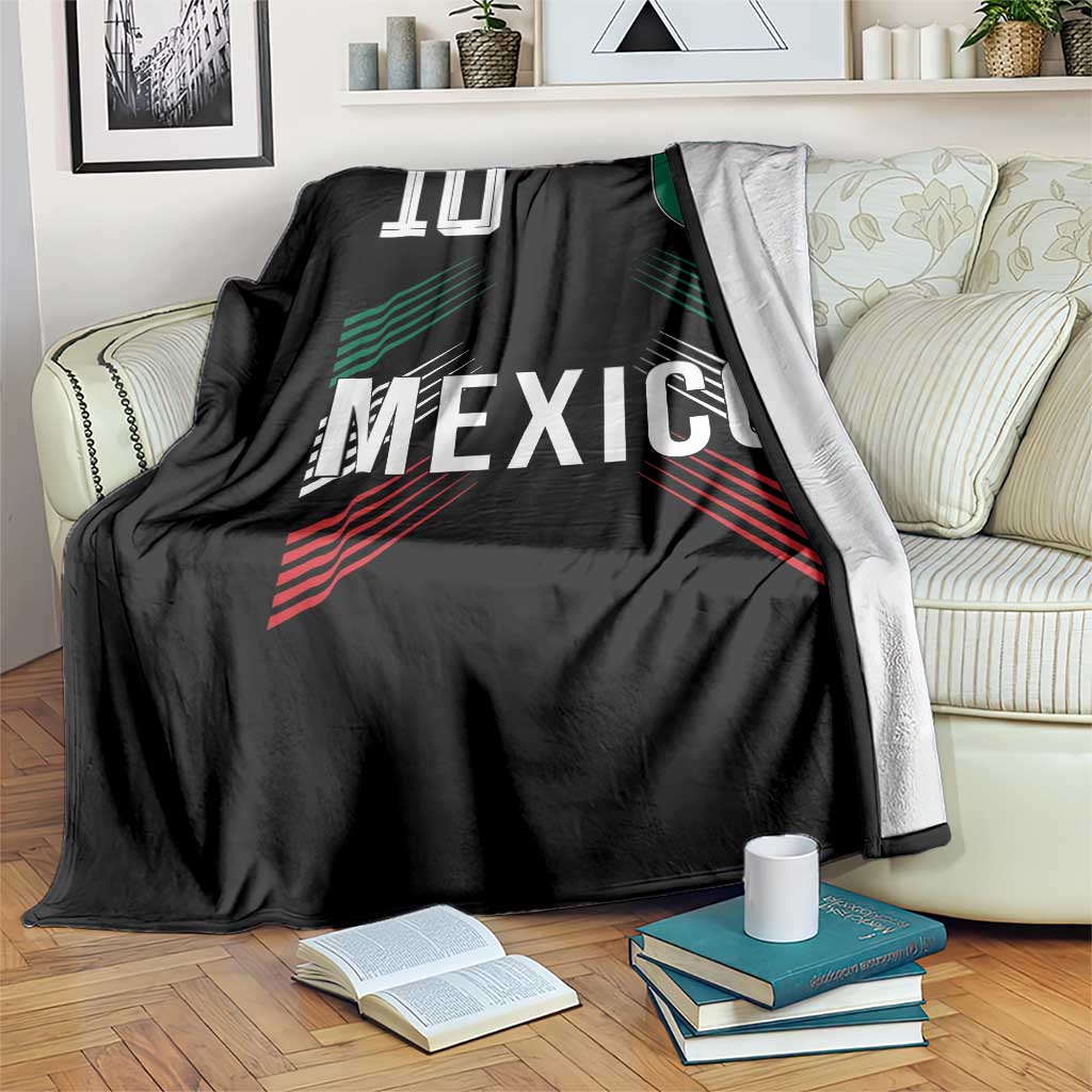 Mexico Soccer Sports Graphic Number 10 Jersey Style Throw Blanket Proud Mexican Football Fans Game Day Pride TS02 Print Your Wear